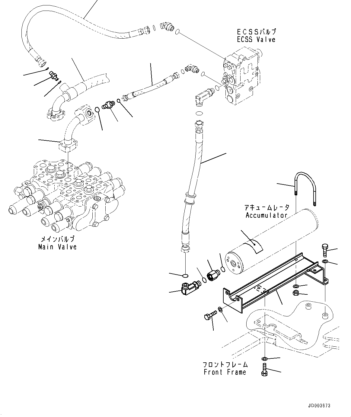 Hose(Hydraulic Piping,Piping,With 4-Spool Control Valve,ECSS) (419-62-43590) KOMATSU