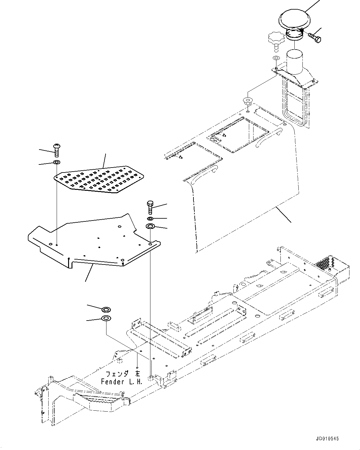 Cover(Fender Related Parts,Fender Cover L.H.,With Air Intake, Air Conditioner,For MSHA Dust Regulation Arrangement) (17A-54-45432) KOMATSU