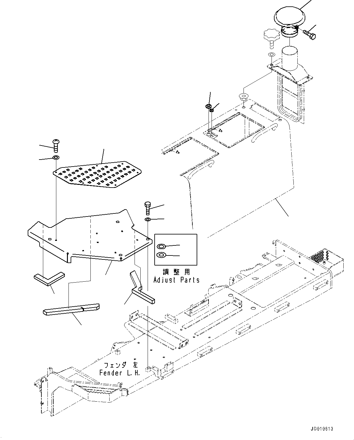 Cover(Fender Related Parts,Fender Cover L.H.,For MSHA Dust Regulation Arrangement,Landfill Specification) (17A-54-45813) KOMATSU