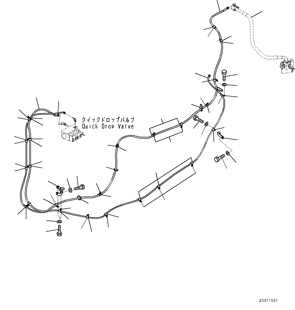 Hose(Power Train Hydraulic Oil Piping,Drain Piping) (17A-49-41622) KOMATSU