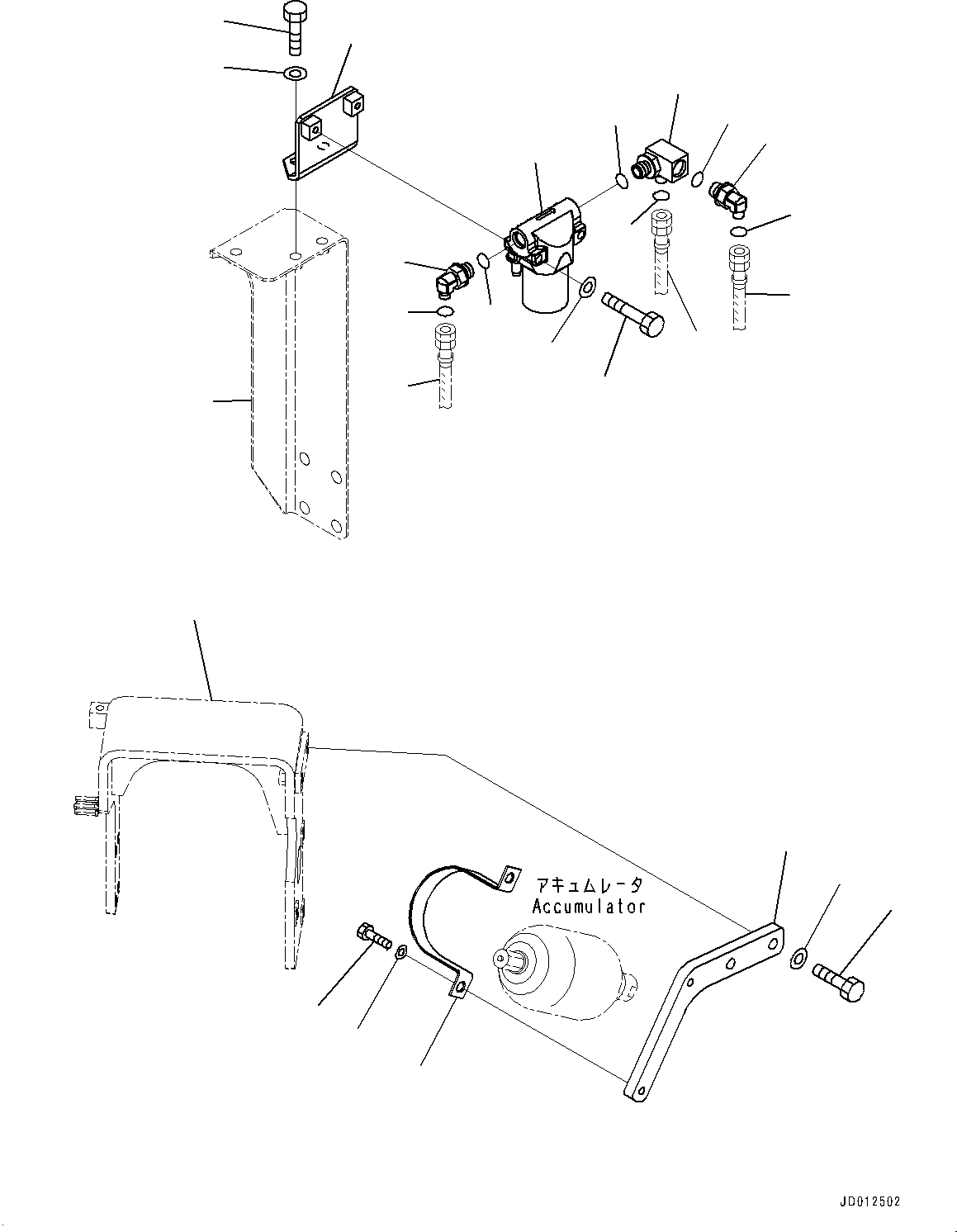 Hose(LS Piping,1-Additional Actuator Piping, Accumulator) (22U-62-29210) KOMATSU