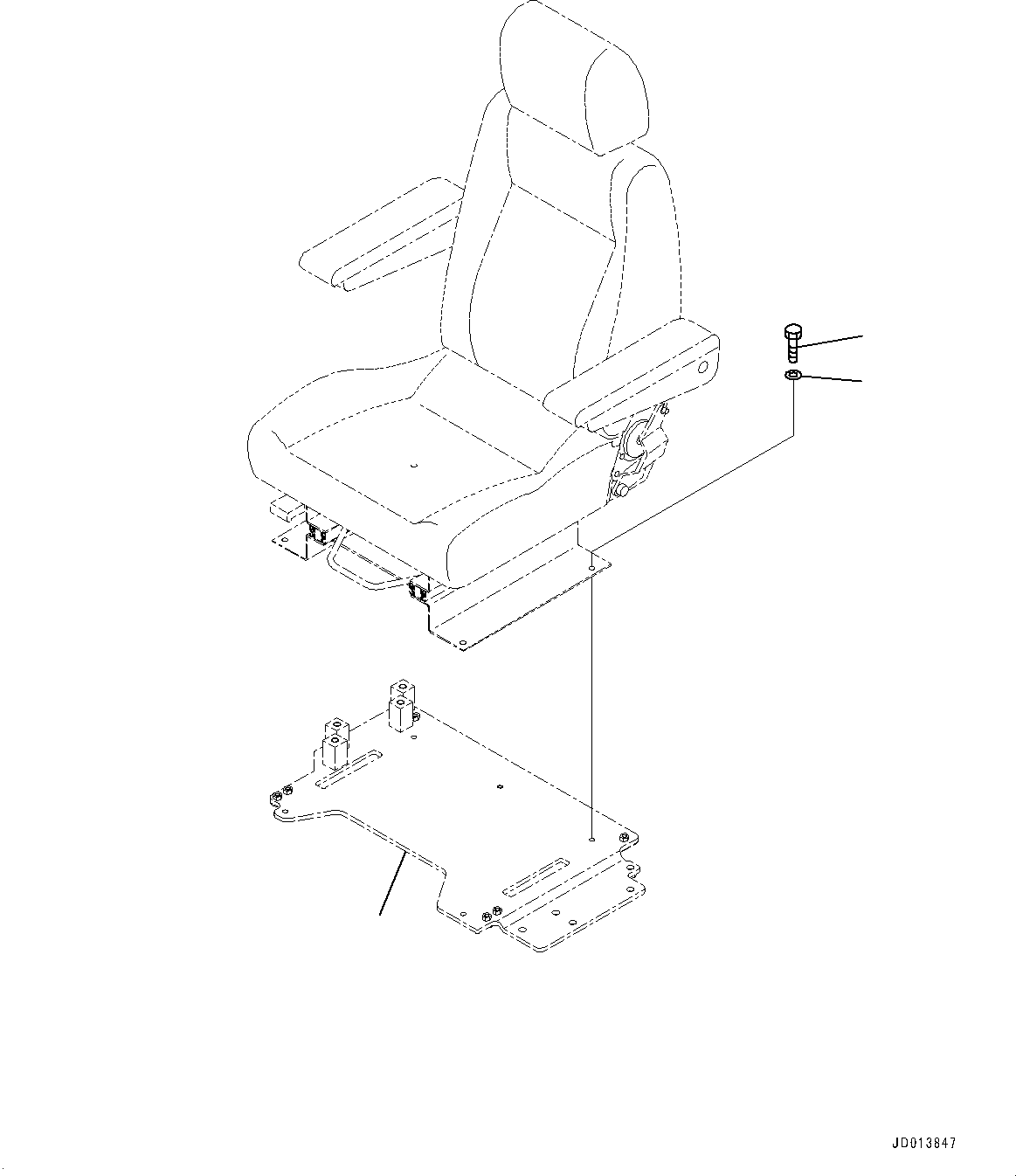 Frame(Floor Frame,Floor, Base,With Operator's Seat, Rigid Type, Reclining, Tilt) (22B-43-23451) KOMATSU