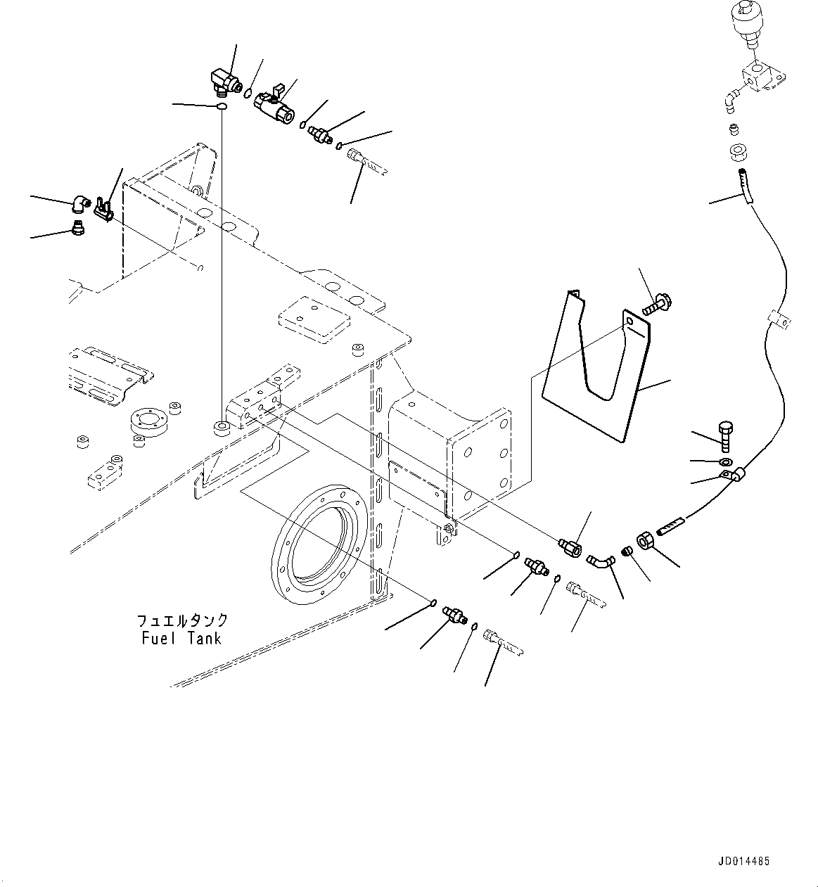 Hose, Face Seal Type(Fuel Supply Piping,Fuel Piping) (02763-00525) KOMATSU