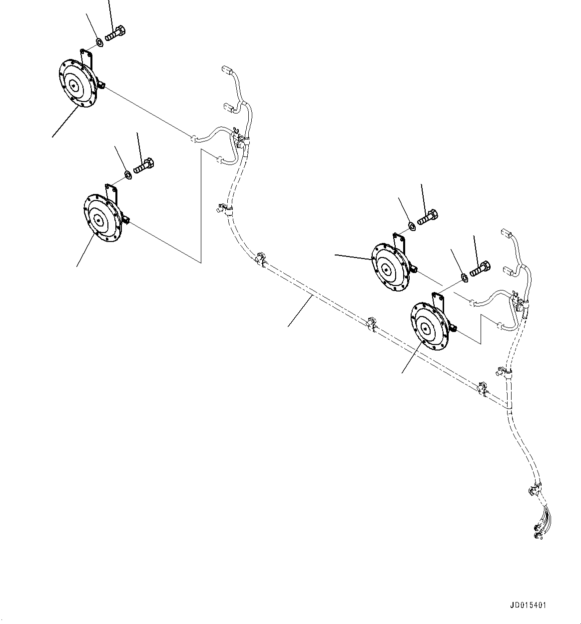 Wiring Harness(Electrical Parts,Cab Base, Wiring Harness and Clip, Working Lamp Side,Loading Shovel, Bottom Dump Type,Hydraulic Ladder) (21T-06-32181) KOMATSU