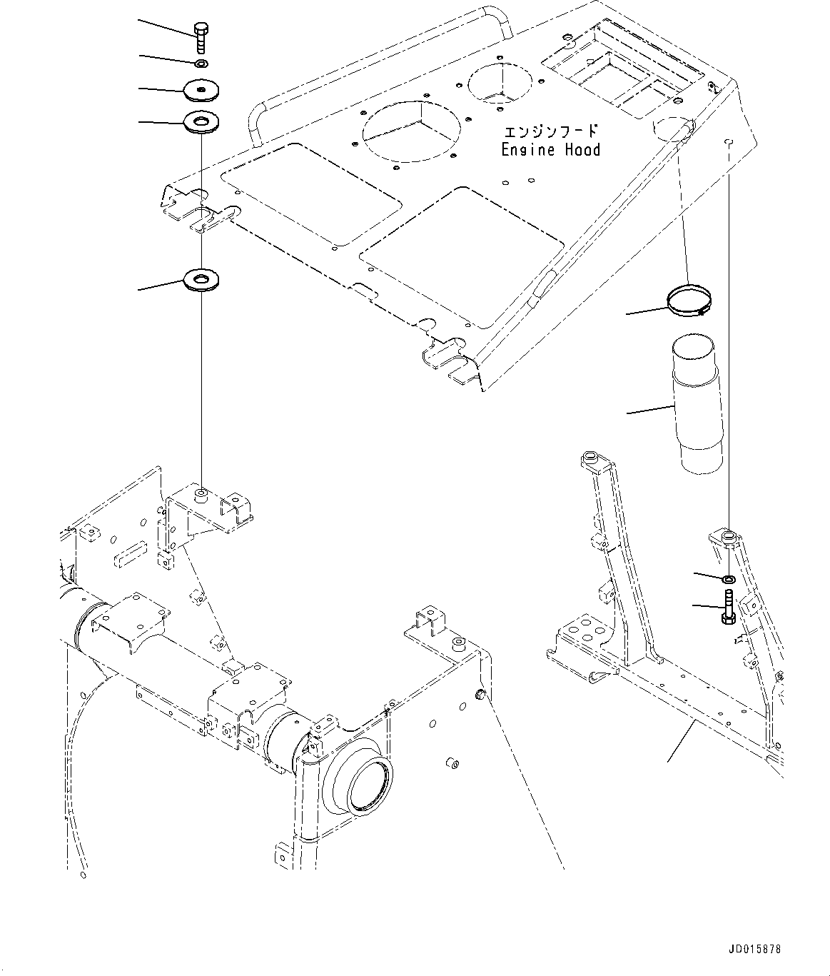 Hose(Engine Hood and Side Cover Group,Hood) (142-979-3470) KOMATSU