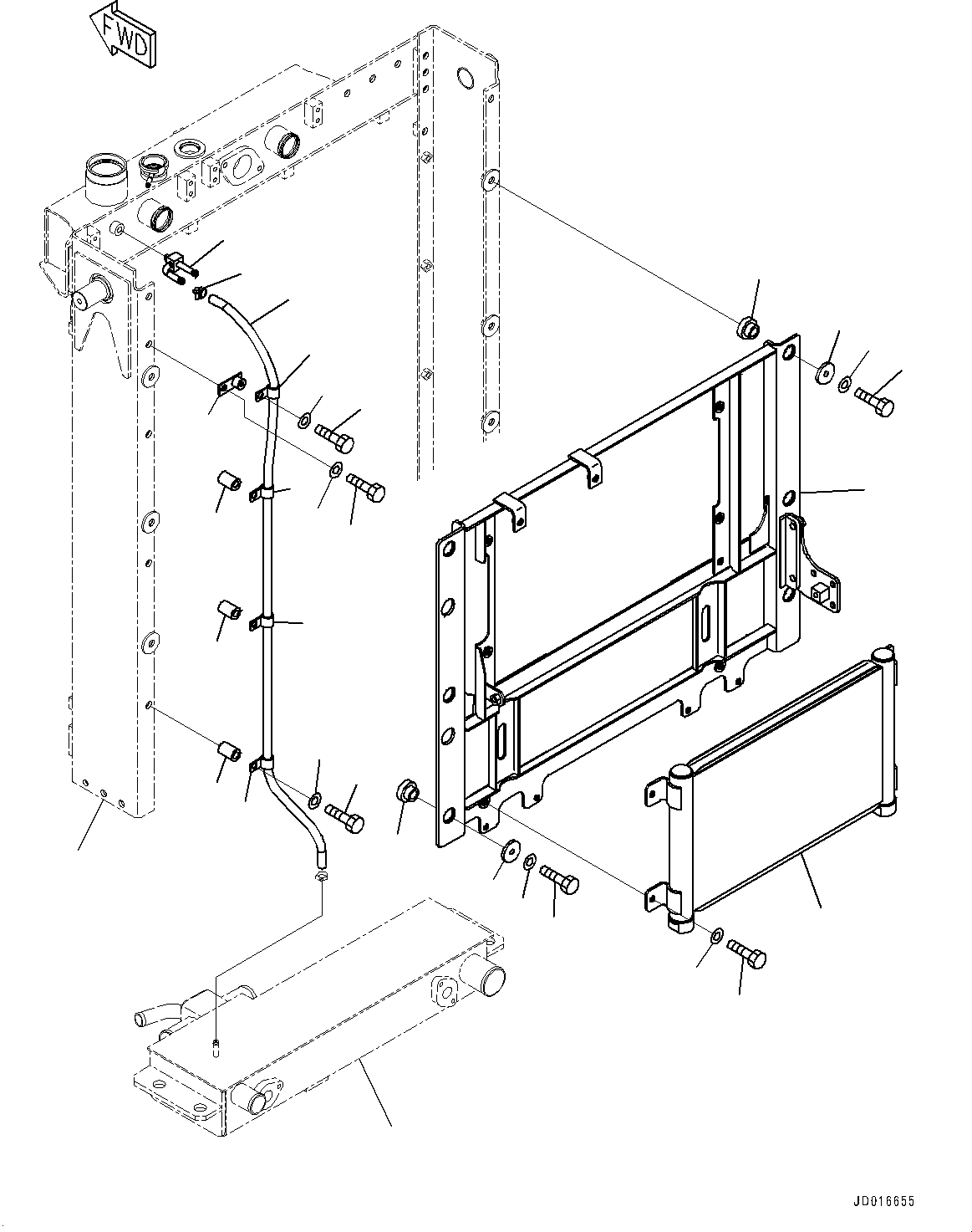 Cooler(Radiator,Power Train Oil Cooler) (154-03-75611) KOMATSU