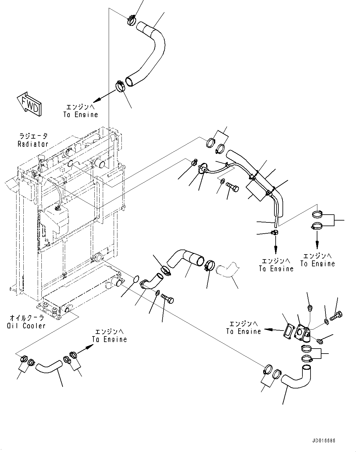 Tube(Cooling Piping,Piping and Bracket) (154-01-75911) KOMATSU
