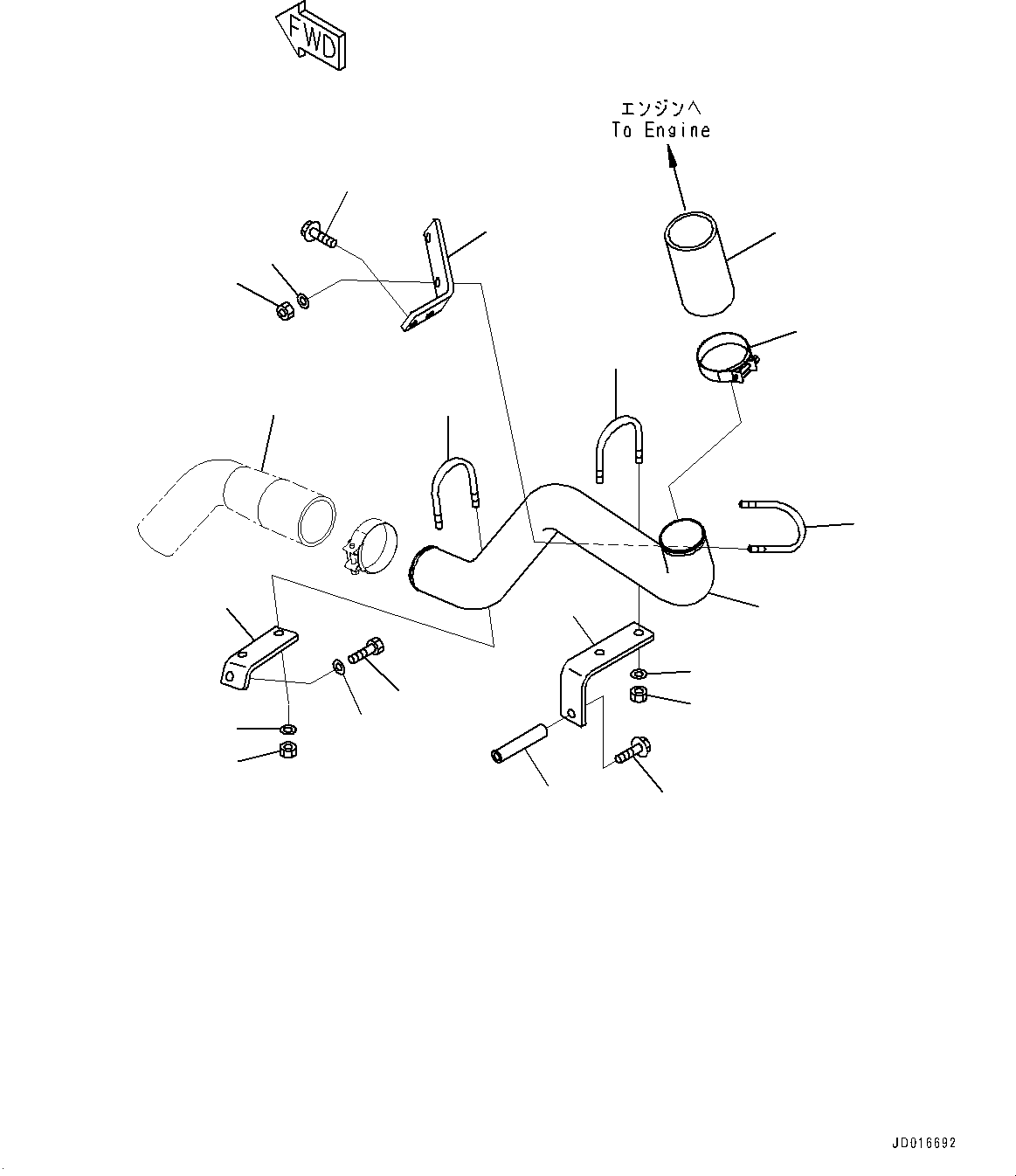 Hose(Cooling Piping,Piping) (154-03-75762) KOMATSU