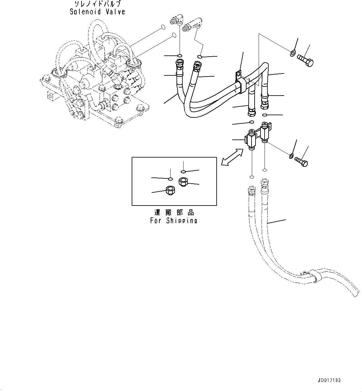 Hose, Face Seal Type(Left Side Cover,Hydraulic Oil Piping,With Hydraulic Ladder) (02753-00340) KOMATSU