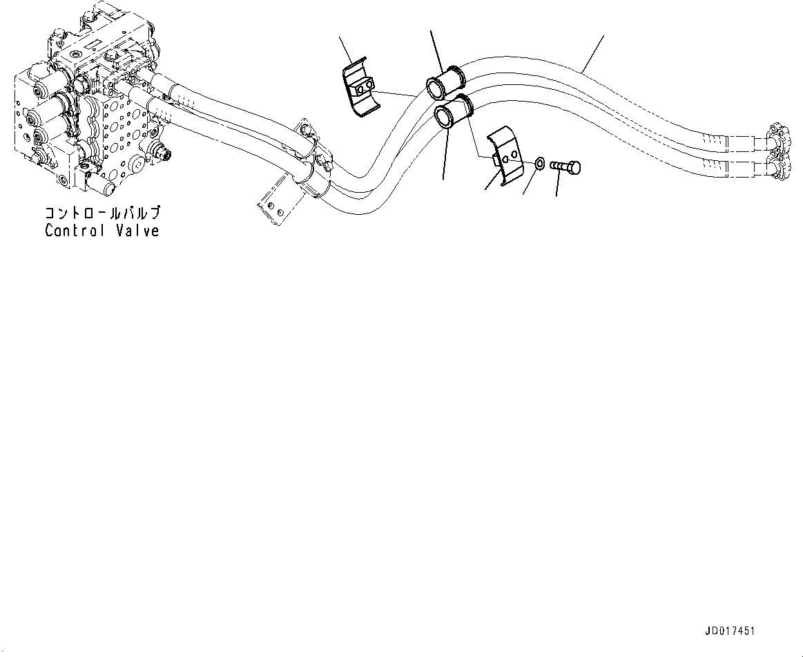 Hose, Flange Type(Ripper Piping,Provision For Scraper) (07087-01025) KOMATSU
