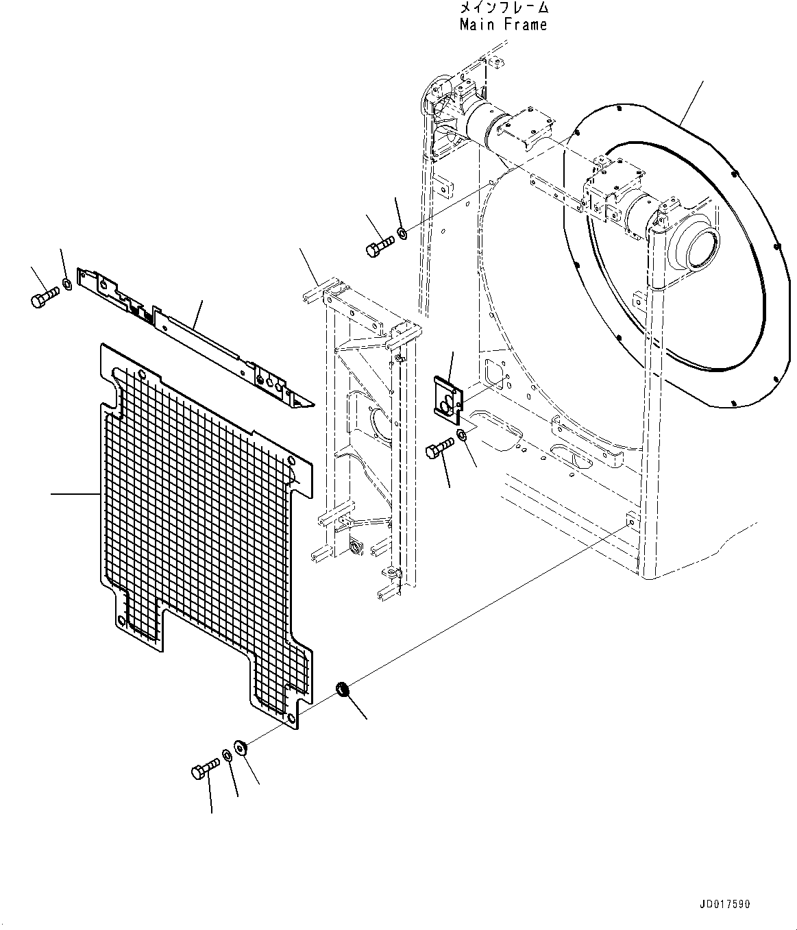 Support(Cooling Fan Drive,Support,For EU Noise Regulation,With Sound Absorbing Blade) (154-862-7480) KOMATSU