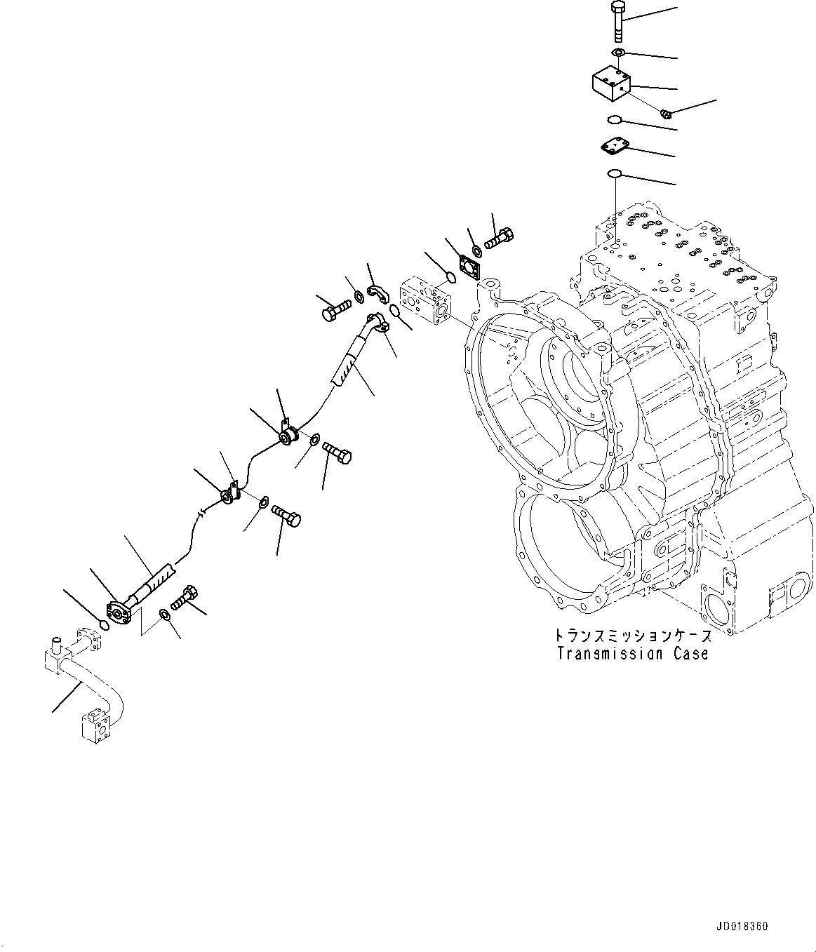 Tube(Brake Oil Cooling Piping,Transmission to Front Axle) (56B-61-24431) KOMATSU