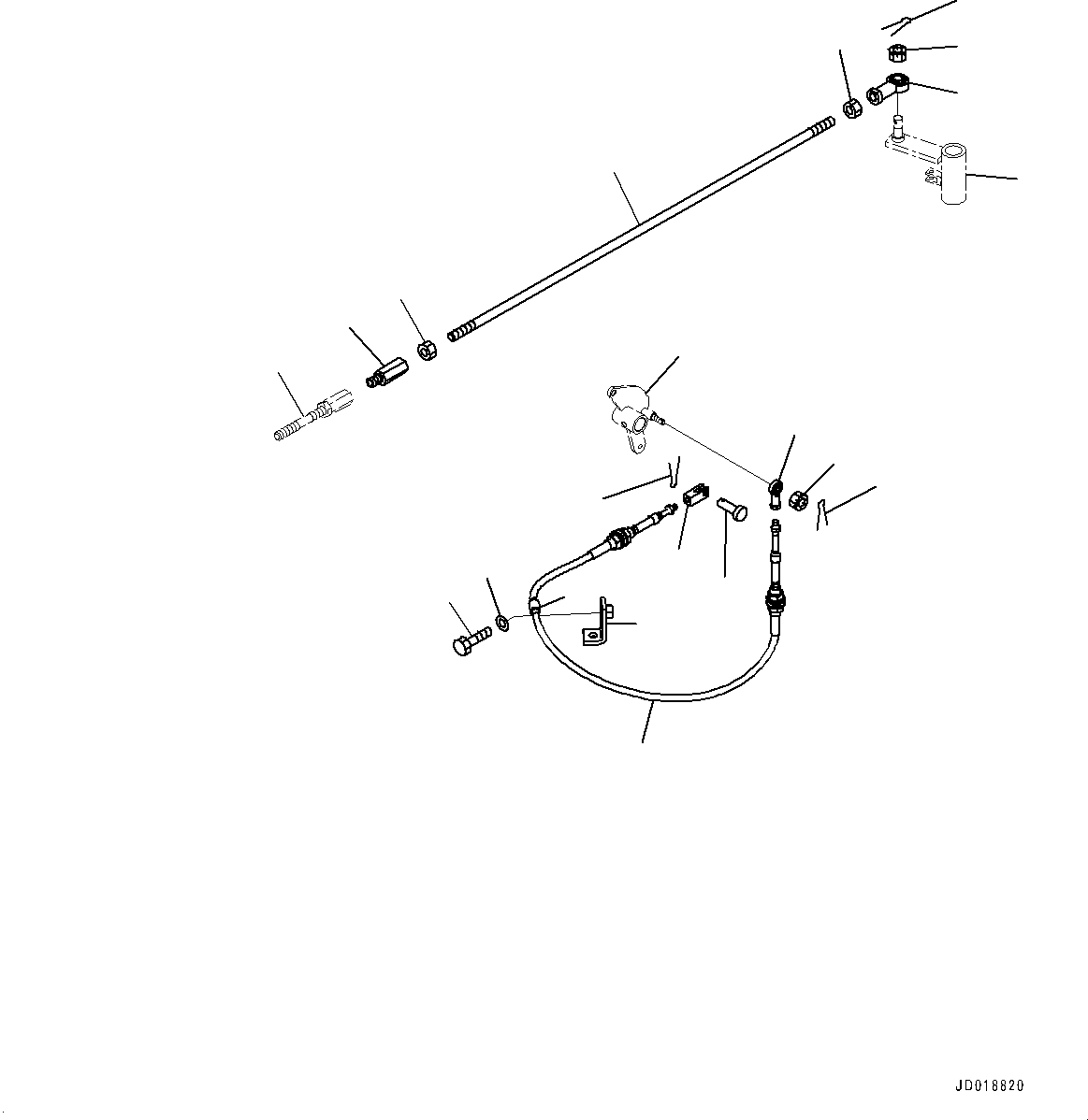 Rod(Floor Frame,Brake Pedal Mounting) (14X-43-12410) KOMATSU