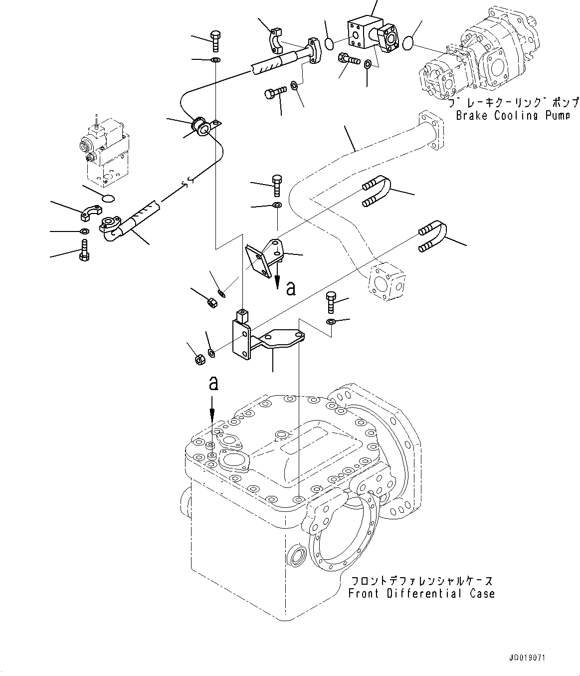 Tube(Hydraulic Oil Main Pump and Oil Piping,Pump to Transmission,With Limited Slip Differential) (56B-61-22172) KOMATSU
