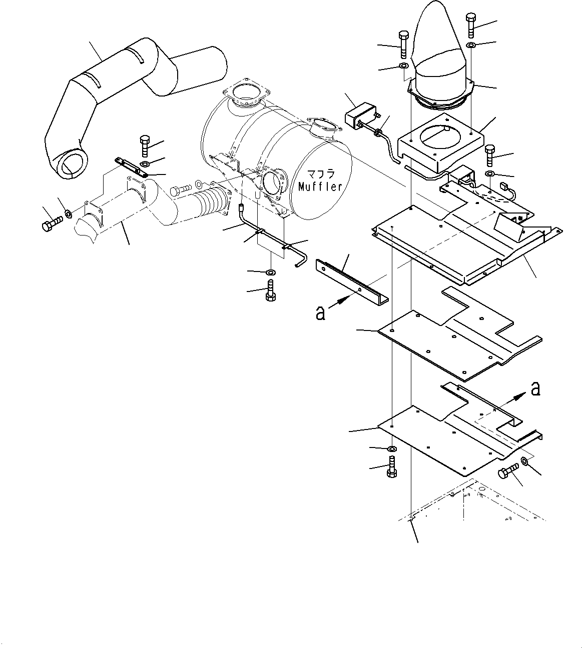 Cover(Right Fender Sub Unit,Exhaust Muffler Related Parts) (56B-02-21151) KOMATSU