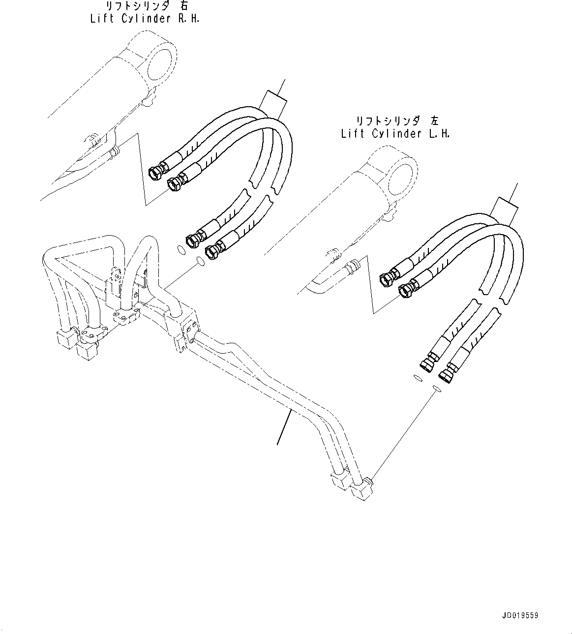 Tube(Hydraulic Piping,Lift Cylinder Piping,With ECSS,Boom Anti-drop Valve,For Japan High Pressure Accumulator Regulation) (419-T90-4820) KOMATSU