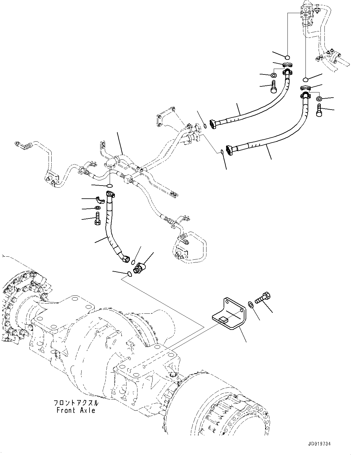 Tube(Brake Piping,Cooler Piping, Front Axle) (425-S05-3771) KOMATSU