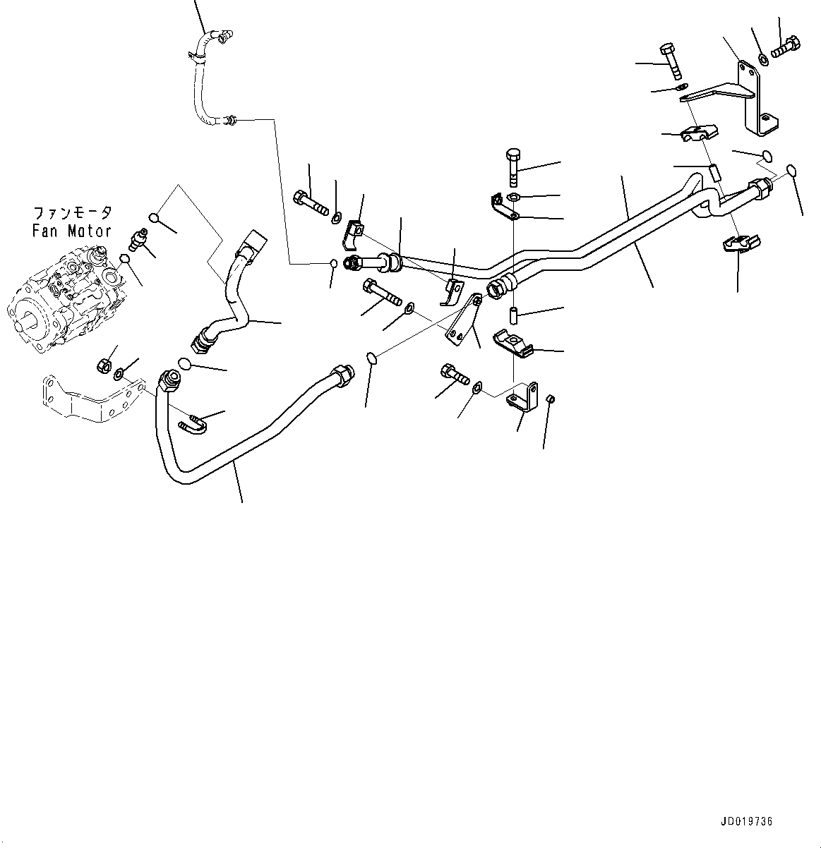 Hose(Hood Door,Hydraulic Tank Piping) (425-62-33451) KOMATSU