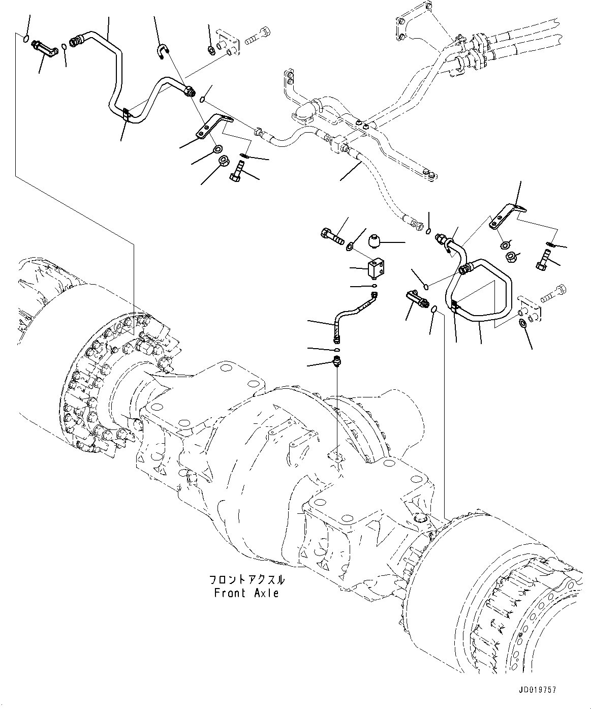 Hose, Face Seal Type(Brake Piping,Cooler Piping, Front Axle) (02753-004A4) KOMATSU