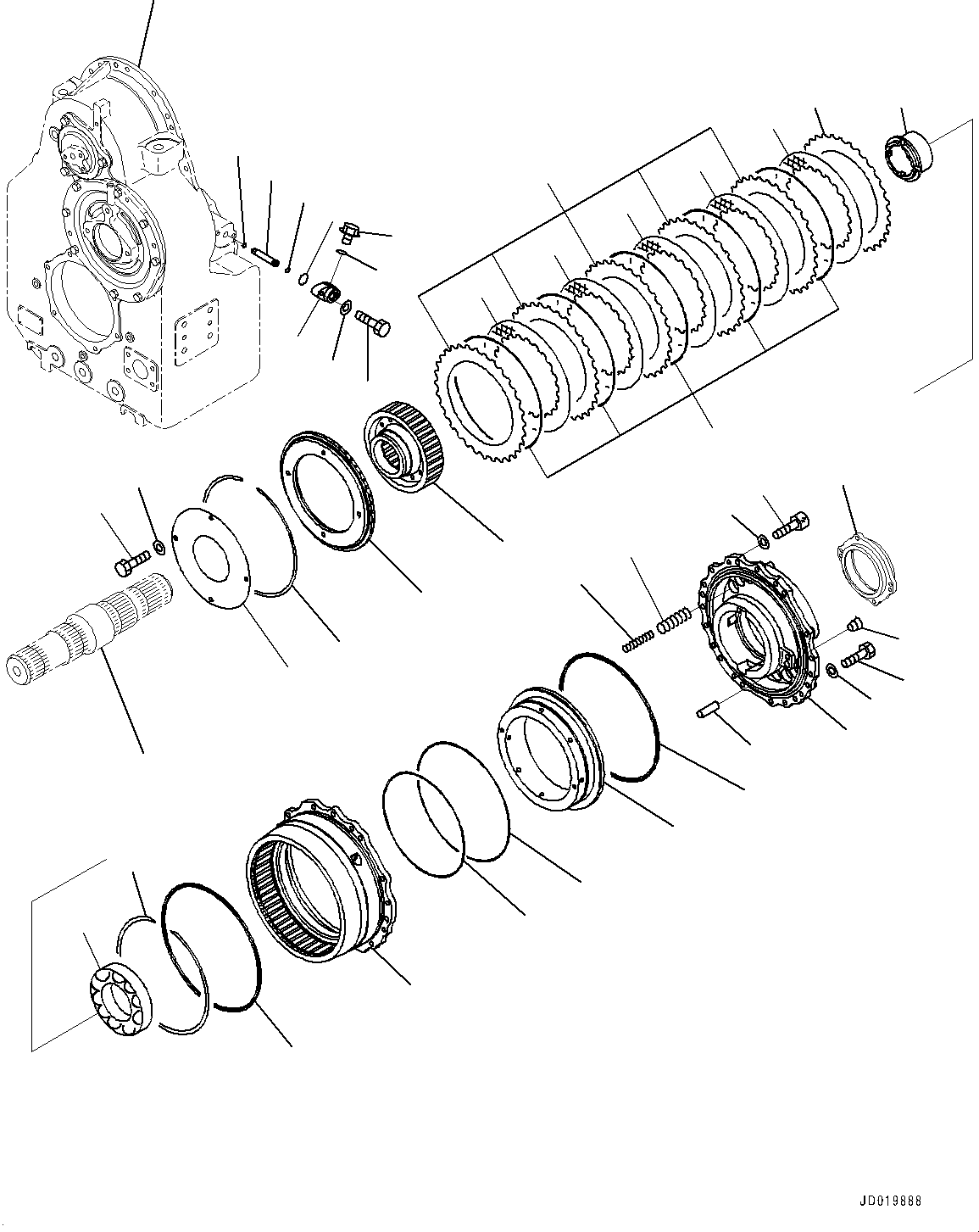 Shaft(Torque Converter and Transmission,Output Shaft,With Lockup Type) (425-15-33311) KOMATSU
