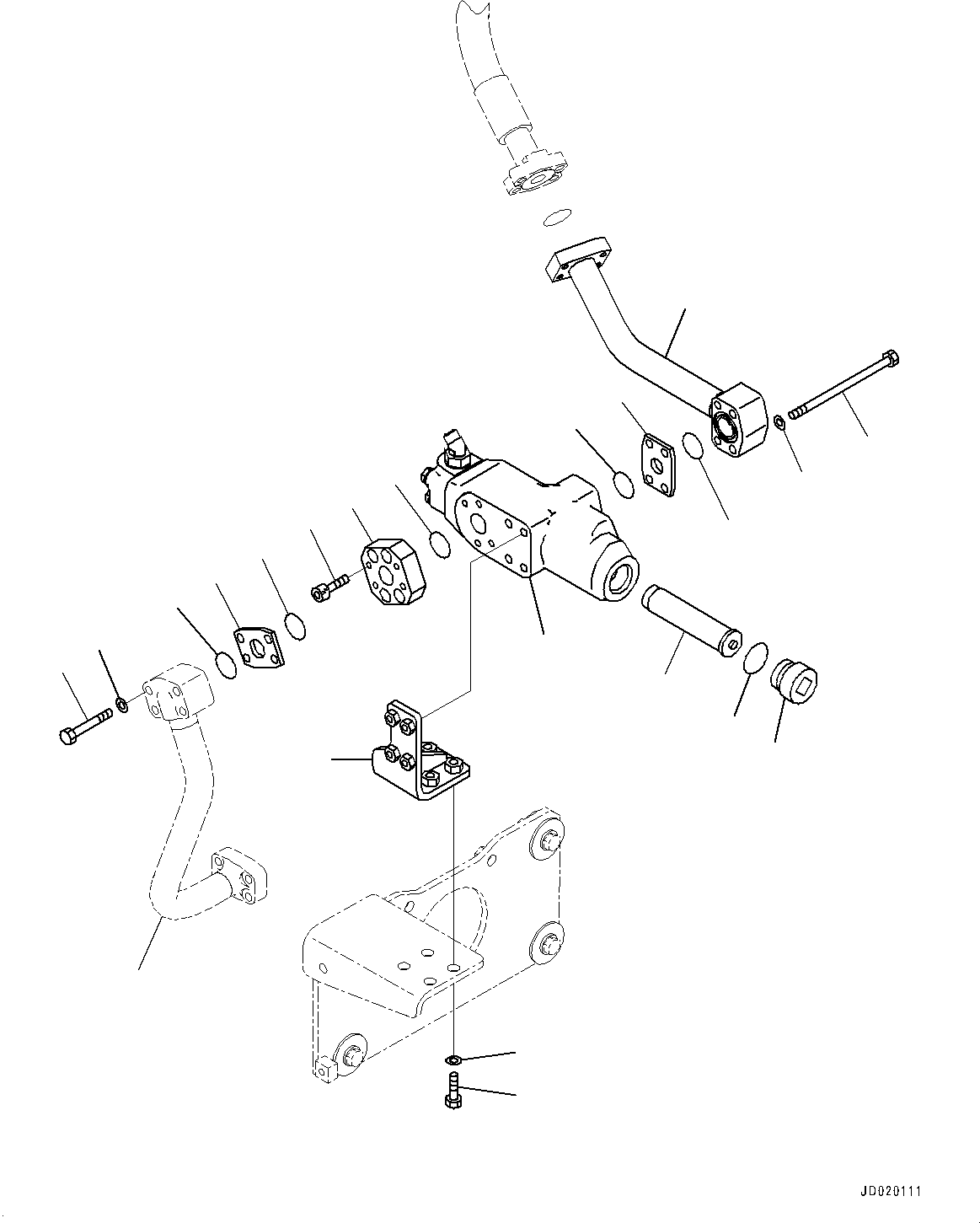 Tube(Steering Hydraulic Piping,Steering Demand Valve Piping,With Emergency Steering, Automatic Control Type) (425-62-31441) KOMATSU