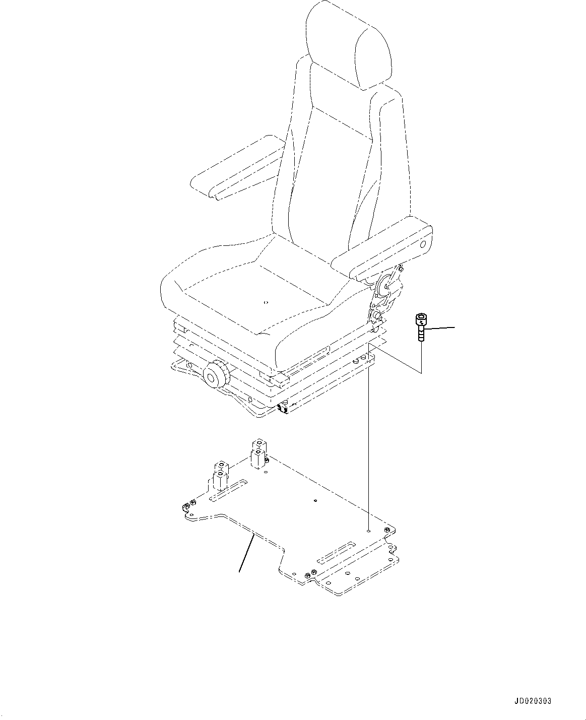 Frame(Cab,Floor, Base,Operator's Seat, Rigid Type, Reclining, Tilt) (22P-43-13461) KOMATSU
