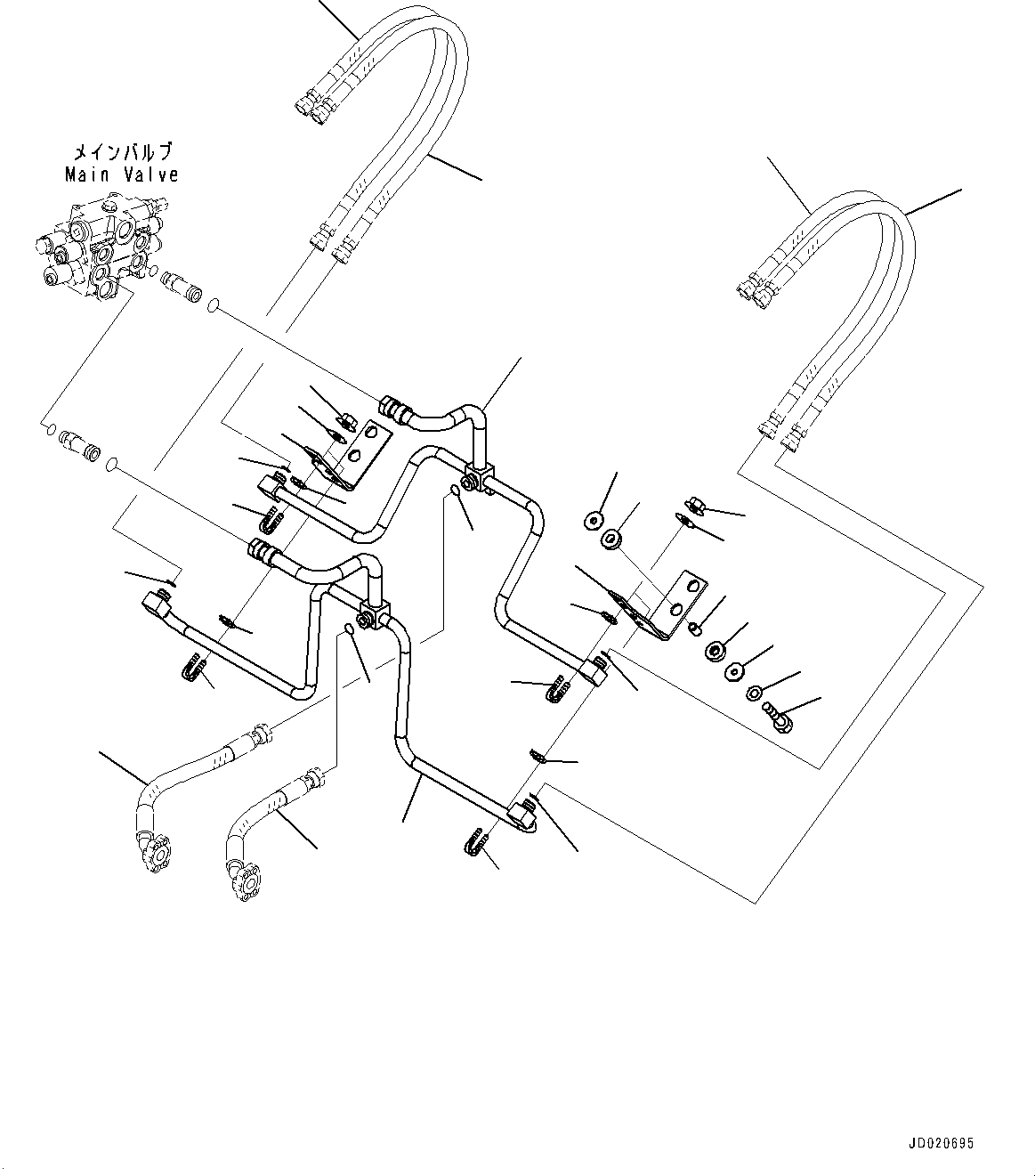 Hose(Hydraulic Piping,Accumulator Related Parts,With 2-Spool Control Valve) (417-S99-4110) KOMATSU