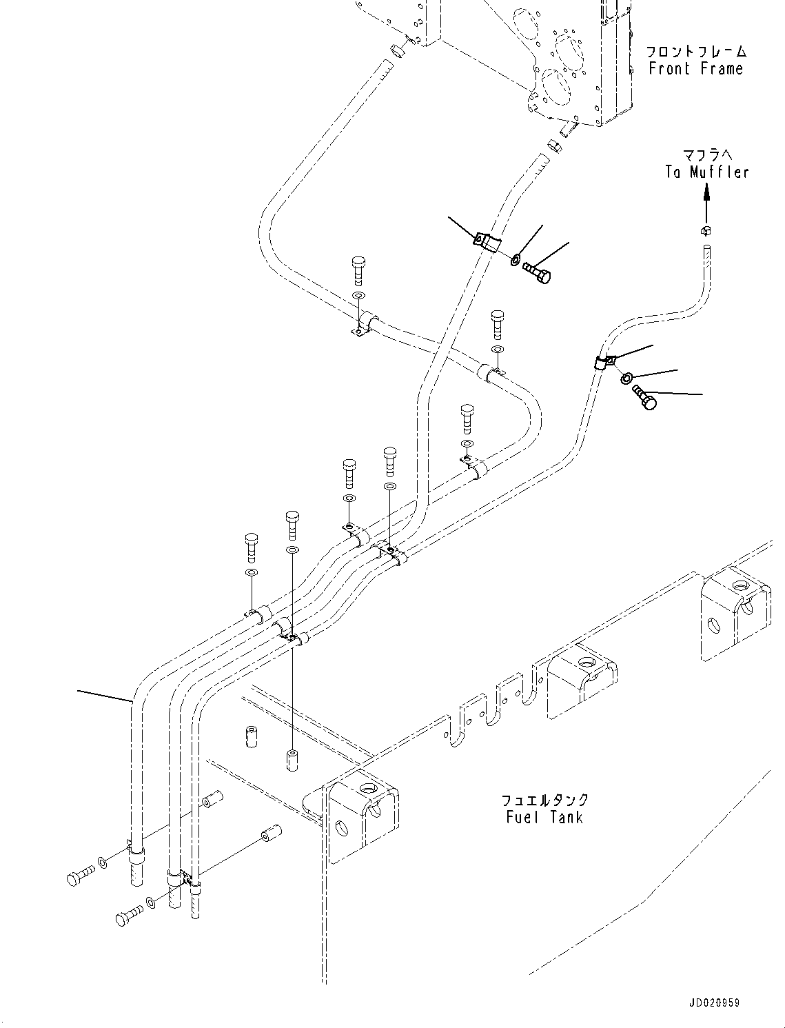 Hose(Fuel Tank,Drain Piping) (07287-01924) KOMATSU