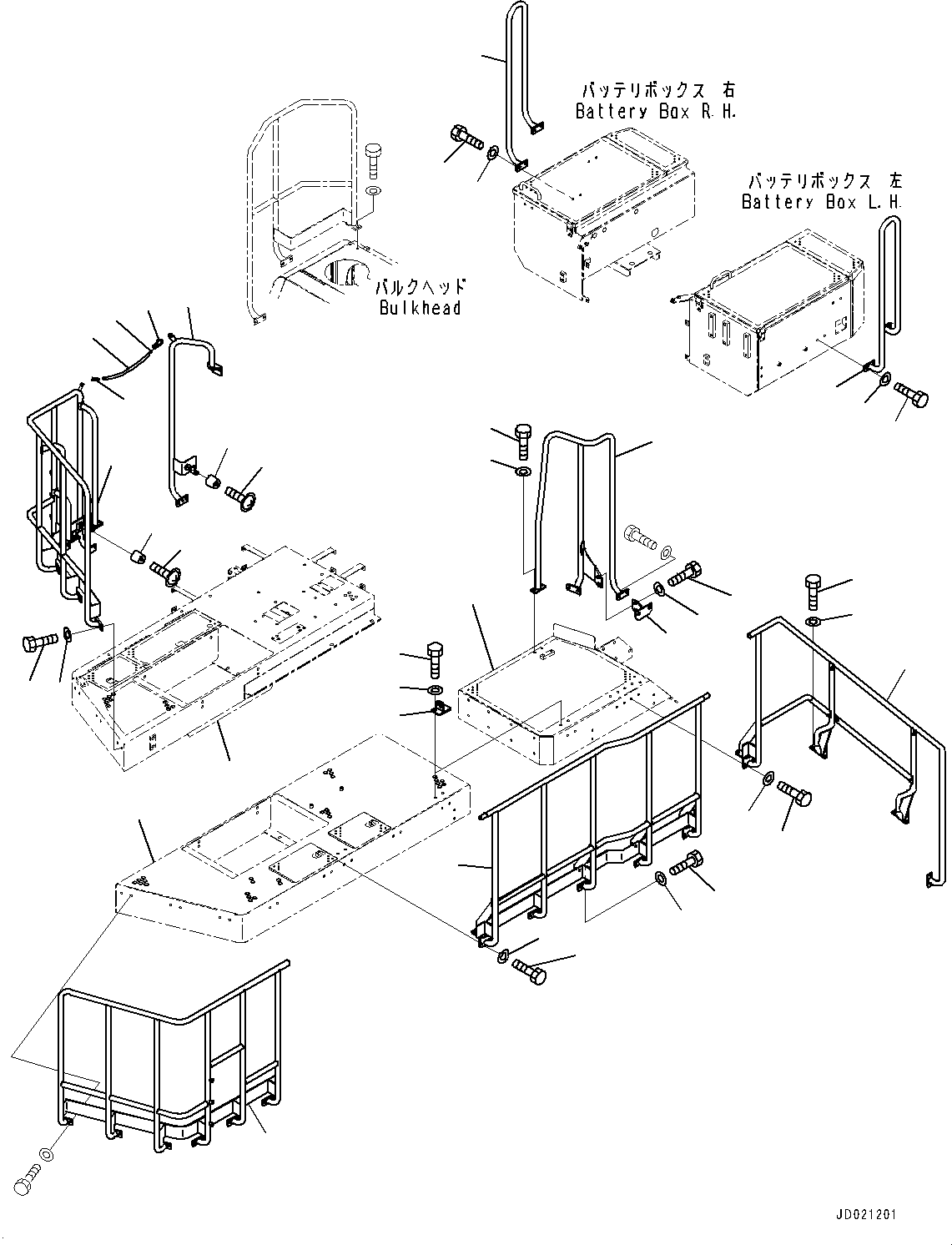 Frame,Floor,R.H.(Rear Fender and Ladder,Floor Frame, R.H.,With Brake Oil Cooling System) (427-S05-5432) KOMATSU