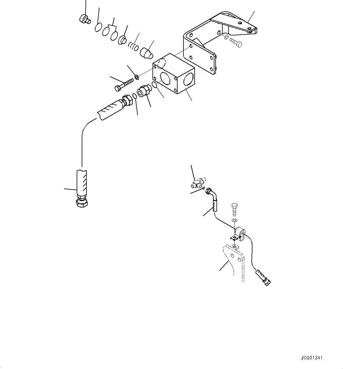 Bracket(Torque Converter and Transmission,PPC Valve Piping, Rear) (427-62-21561) KOMATSU