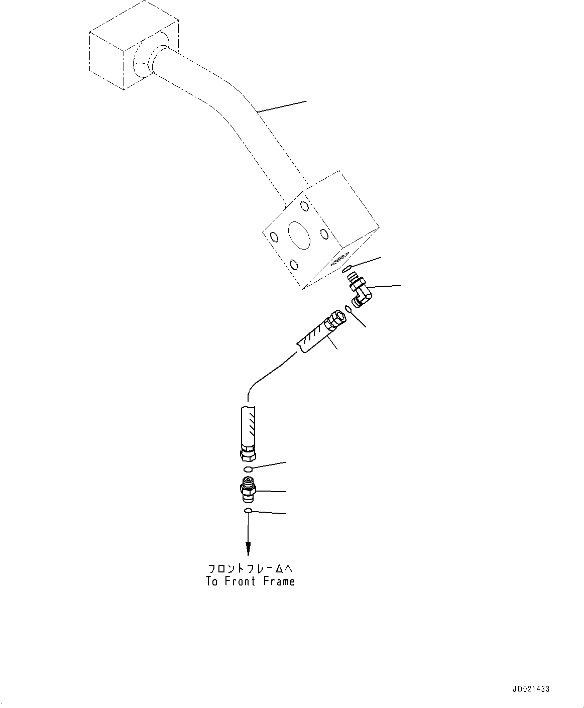 Tube(Hydraulic Piping,Lift Cylinder Bottom Piping,With Inline Filter) (427-U94-1311) KOMATSU