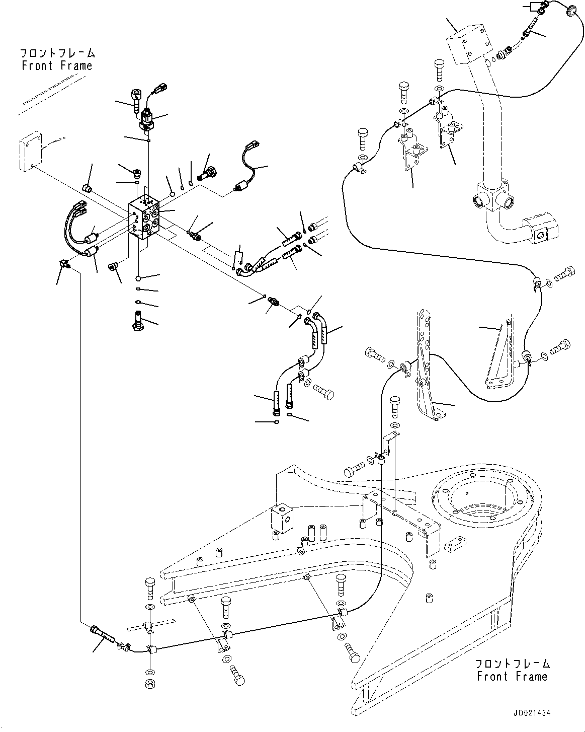 Bracket(Hydraulic Piping,PPC Valve Piping, Front,With Inline Filter) (427-62-21541) KOMATSU