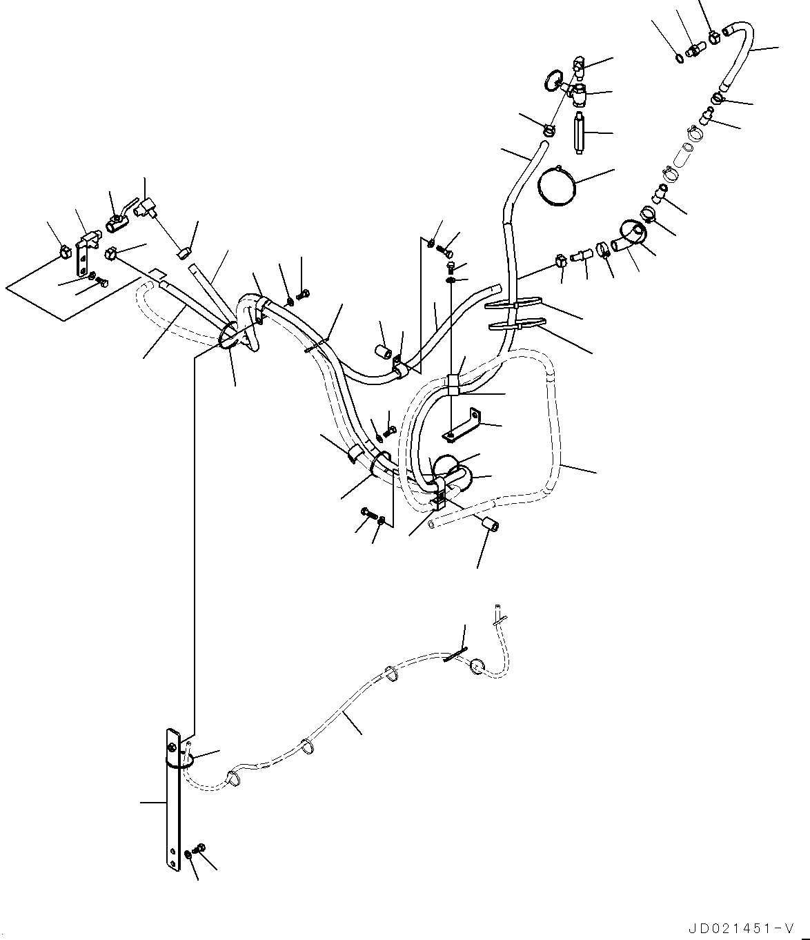 Hose Assembly(Webasto Heater,Hose and Bracket,Provision For Webasto Heater) (20Y-977-7210) KOMATSU