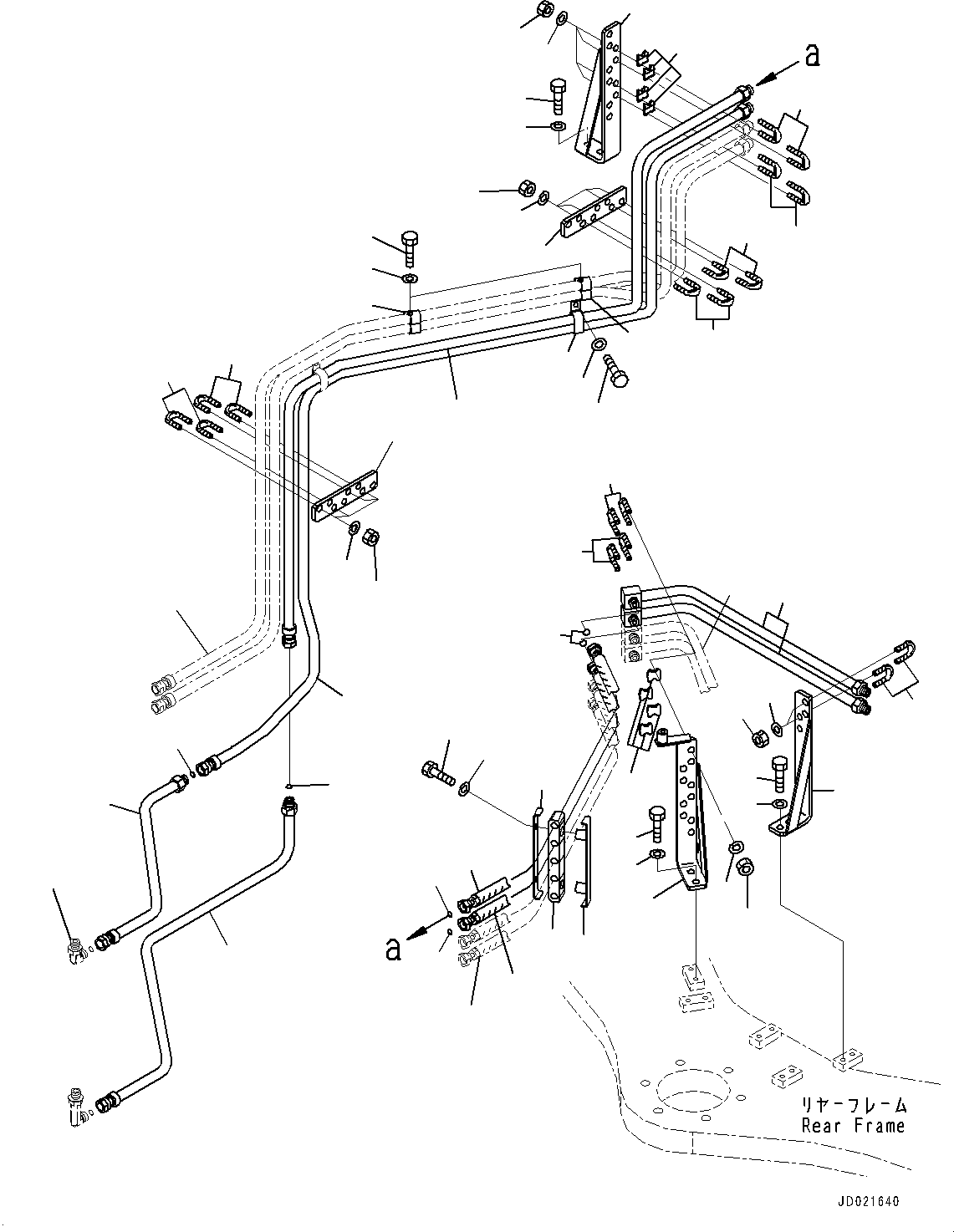 Hose, Face Seal Type(Brake Piping,Parking Brake Piping,With Brake Oil Cooling System) (02753-004A7) KOMATSU