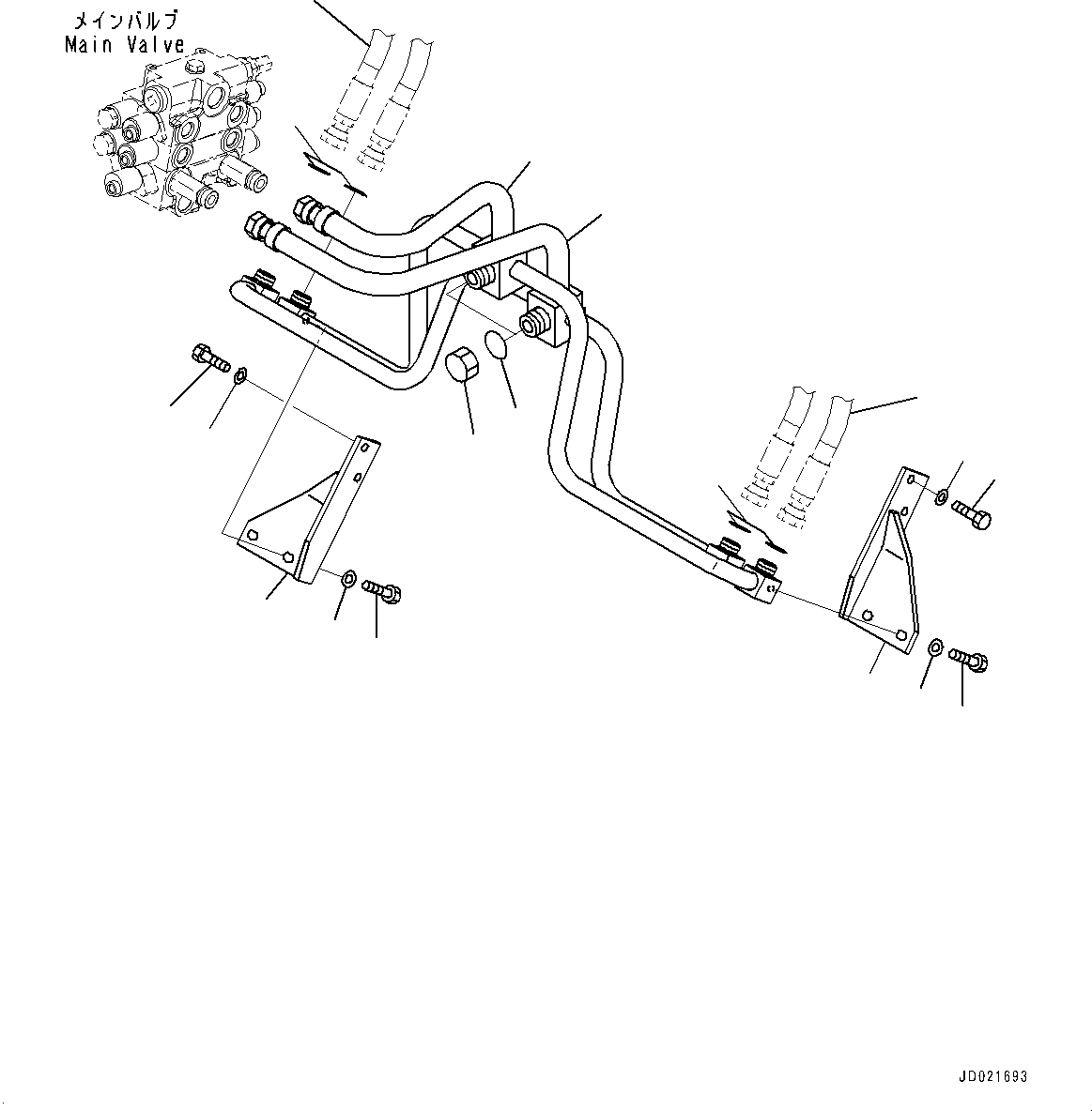Hose(Hydraulic Piping,Lift Cylinder Piping,With 3-Spool Control Valve,Boom Anti-drop Valve) (418-U77-4780) KOMATSU