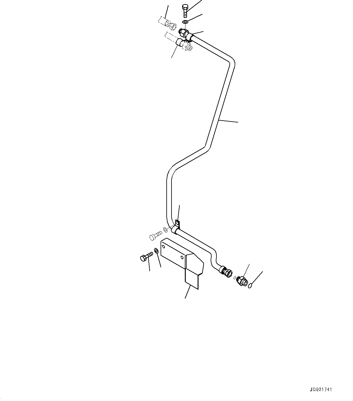 Hose, Face Seal Type(Brake Piping,Rear Brake Piping,With Advanced Joystick Steering System(AJSS),Inline Filter) (02753-20407) KOMATSU