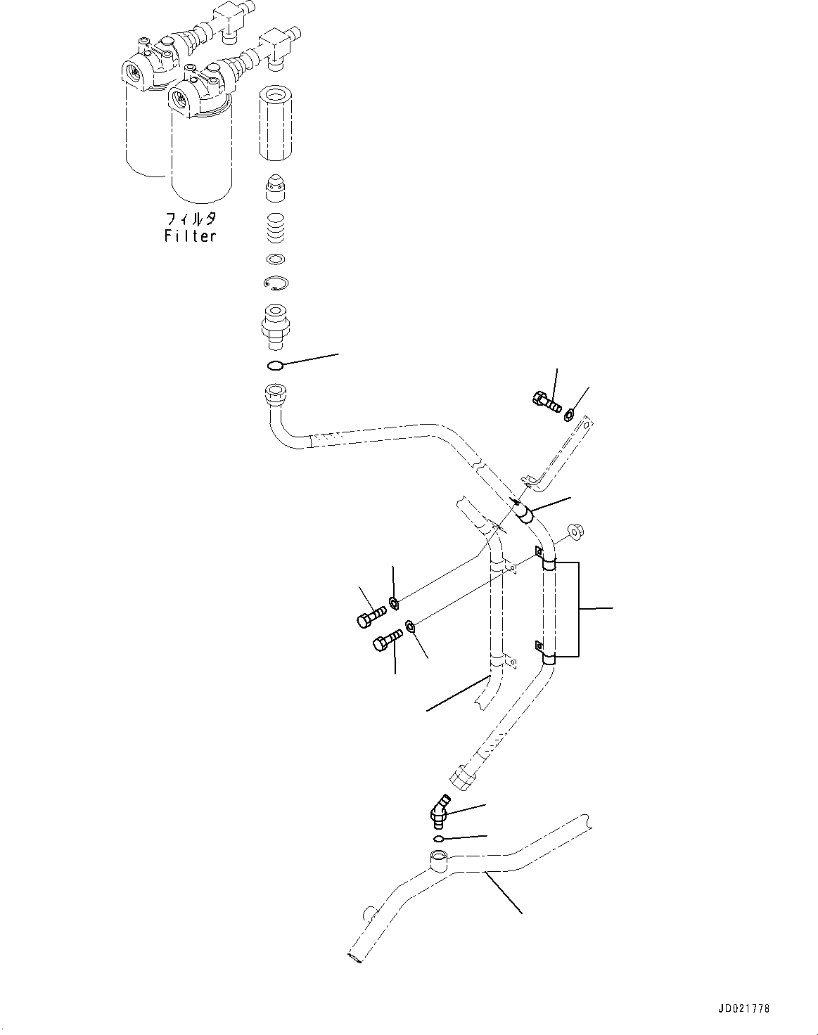 Hose, Face Seal Type(Brake Piping,Cooling Oil Filter) (02763-00617) KOMATSU