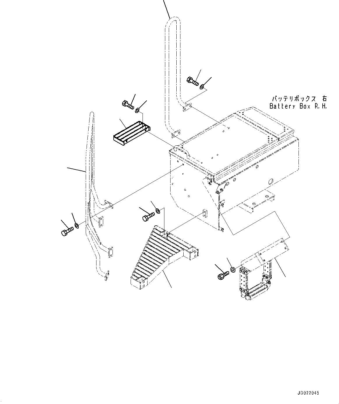 Step,R.H.(Rear Fender and Ladder,Ladder) (427-54-26780) KOMATSU