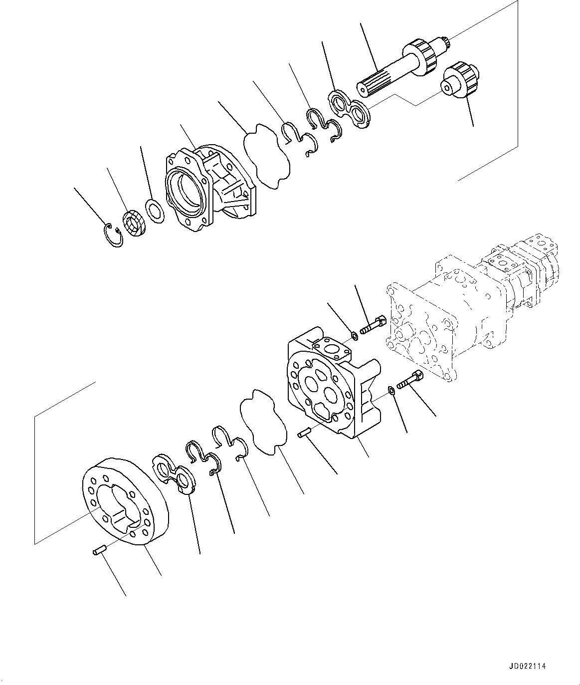 Pump Assembly, SAR112+SAR100+SAR32+SAR14, SAR4-112+3-100+1-32+1-14 705-58-45010 KOMATSU