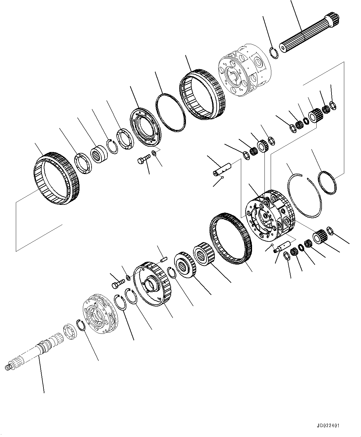 Shaft Assembly(Torque Converter and Transmission,Input and Output Shaft) (569-15-02133) KOMATSU