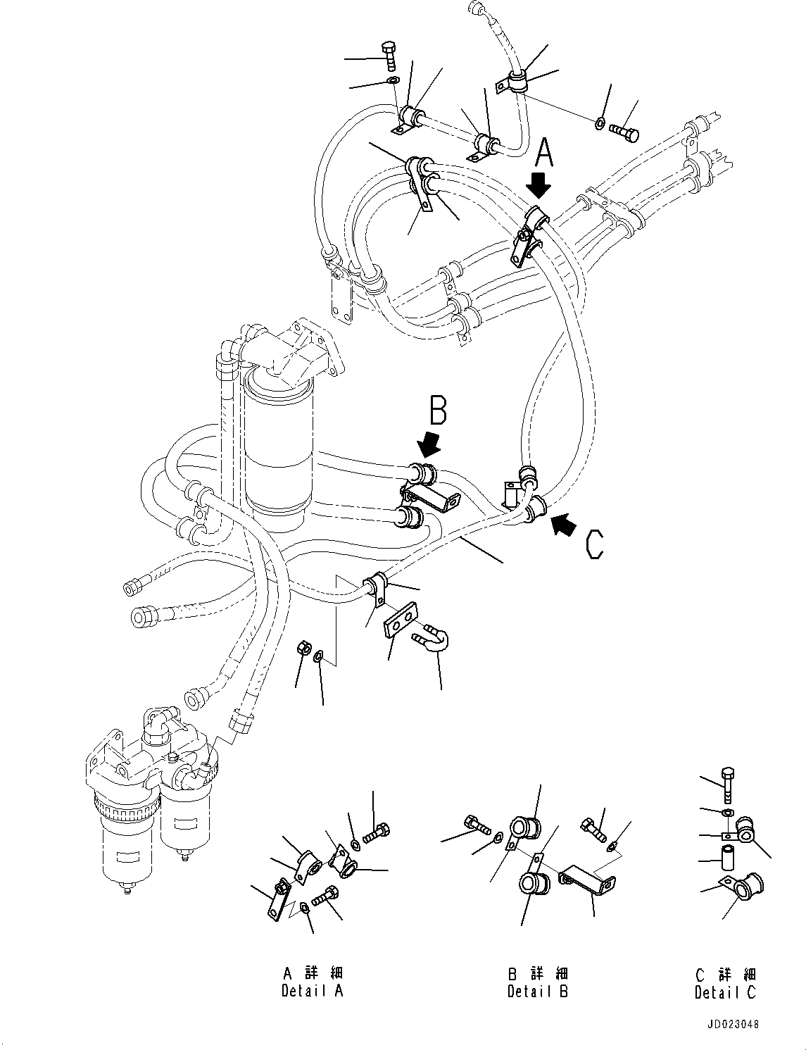 Hose, Face Seal Type(Fuel Tank,Piping) (02762-00336) KOMATSU