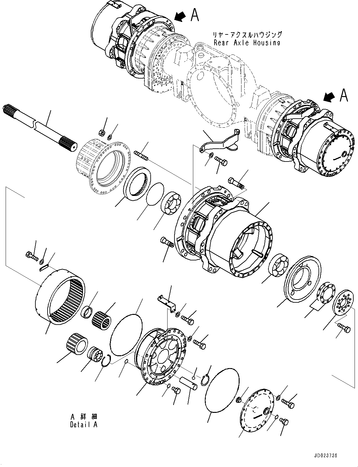 Axle Assembly, Machine Model 566-22-80002 KOMATSU