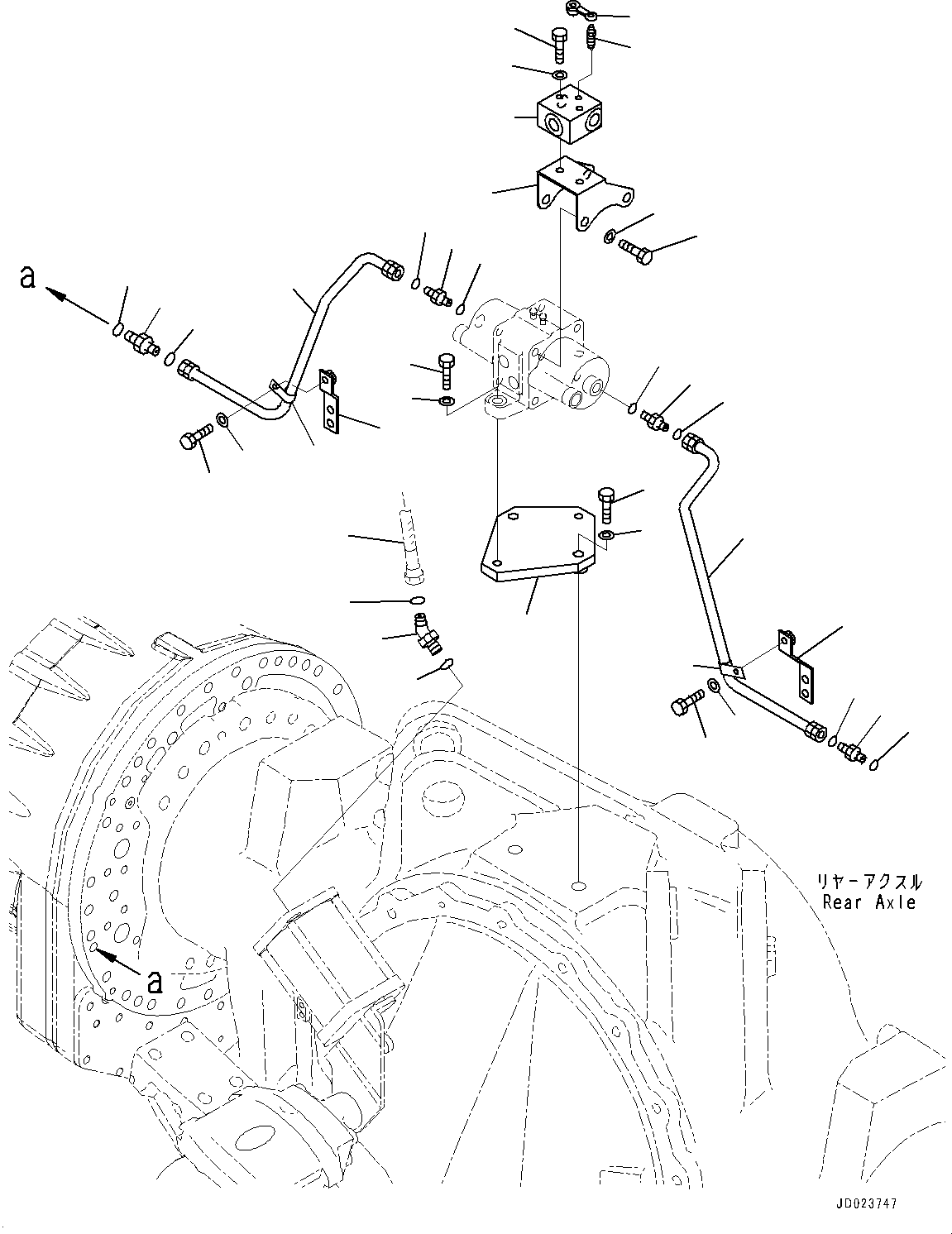 Hose, Face Seal Type(Brake Piping,Parking Brake Valve) (02765-00305) KOMATSU