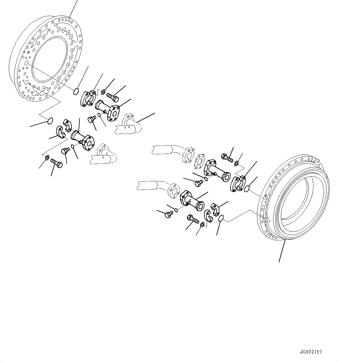 Hose, Flange Type(Hydraulic Tank,Piping) (07298-014A8) KOMATSU