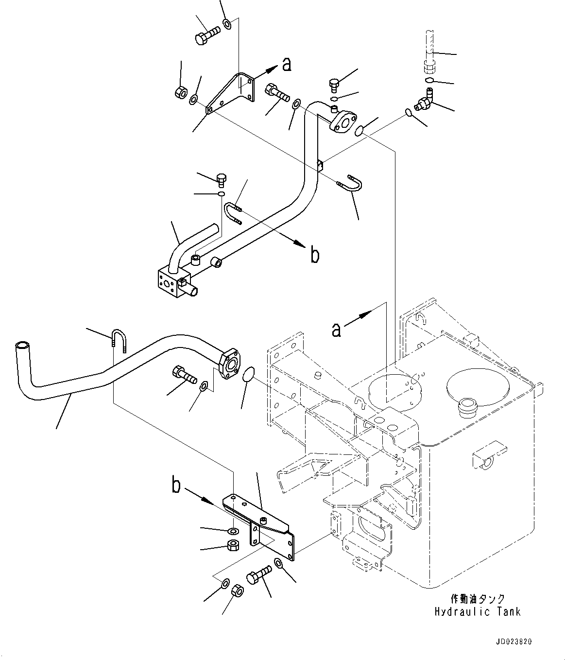Hose, Face Seal Type(Hydraulic Tank,Hydraulic Oil Piping) (02766-00408) KOMATSU