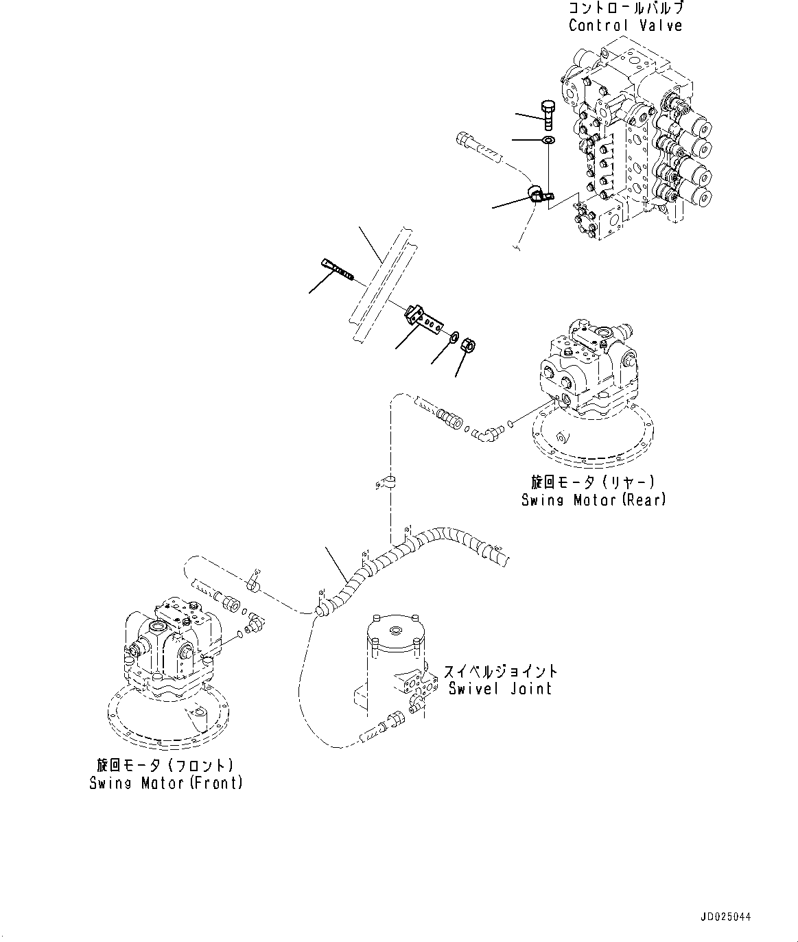 Hose, Face Seal Type(Solenoid Valve Piping) (02760-00349) KOMATSU