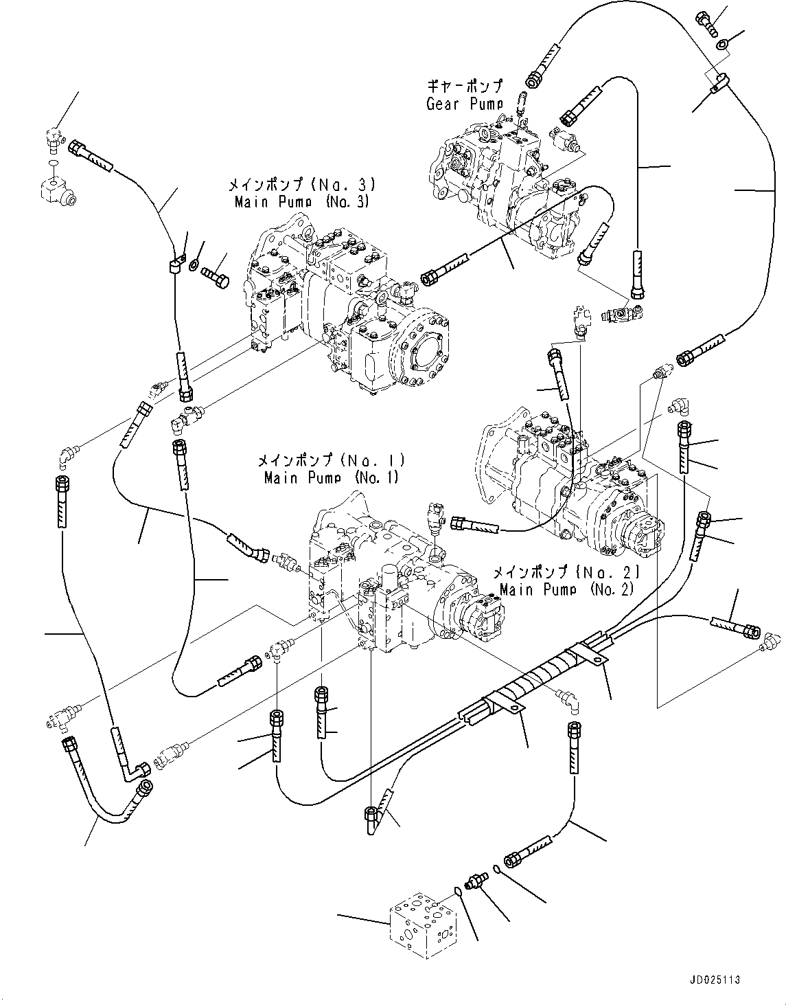 Block(Delivery Piping,Piping and Valve Branch) (21N-62-37220) KOMATSU