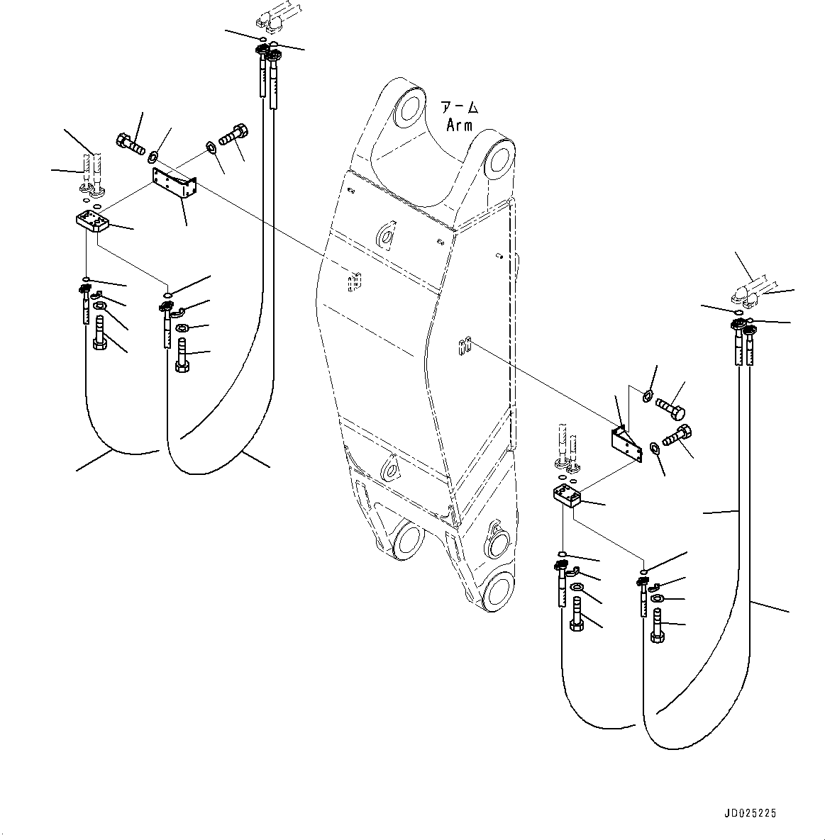 Hose, Flange Type(Loading Shovel, Boom and Arm,Bucket Cylinder Piping) (07099-21225) KOMATSU