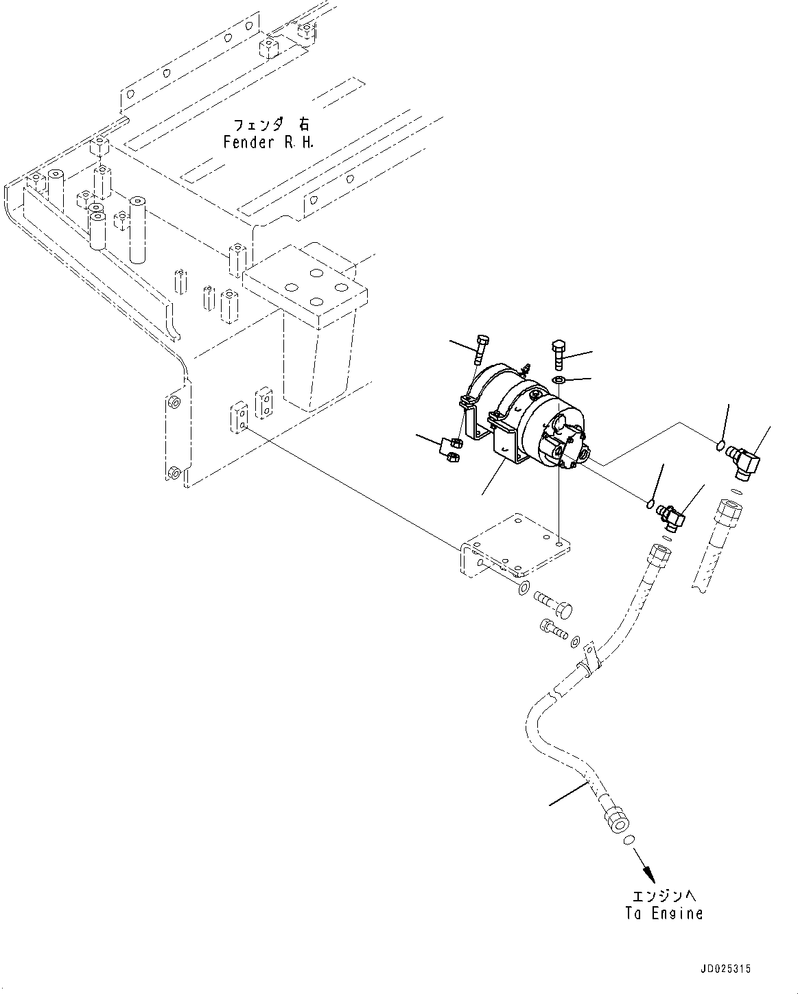 Hose(Engine Pre-lubrication System) (02763-004A4) KOMATSU