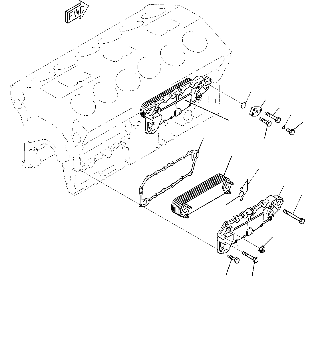 COOLER, LUBRICATING OIL 6215-61-2102 KOMATSU